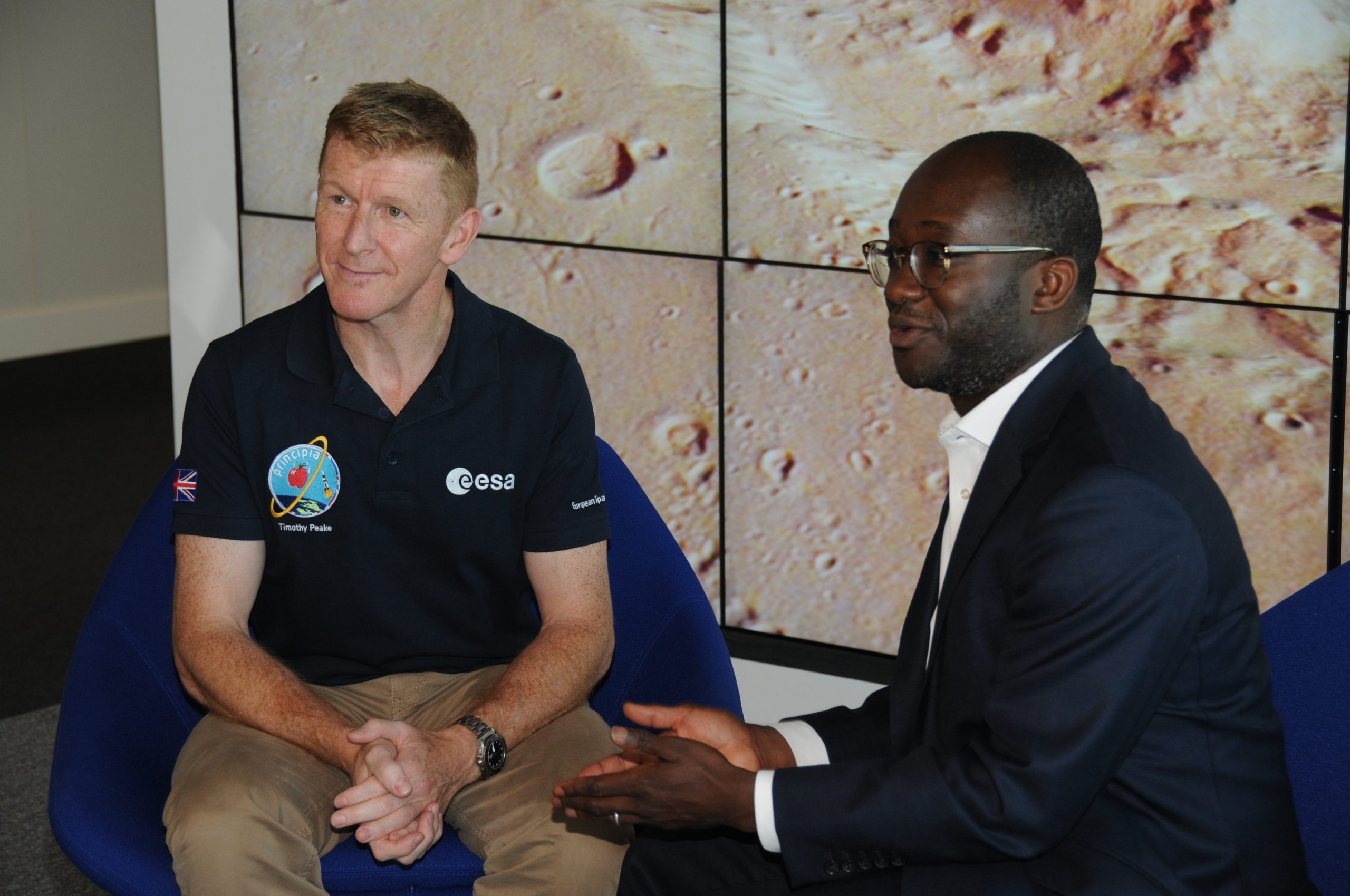Collaboration at Harwell praised by Tim Peake and Sam Gyimah in Space Cluster visit